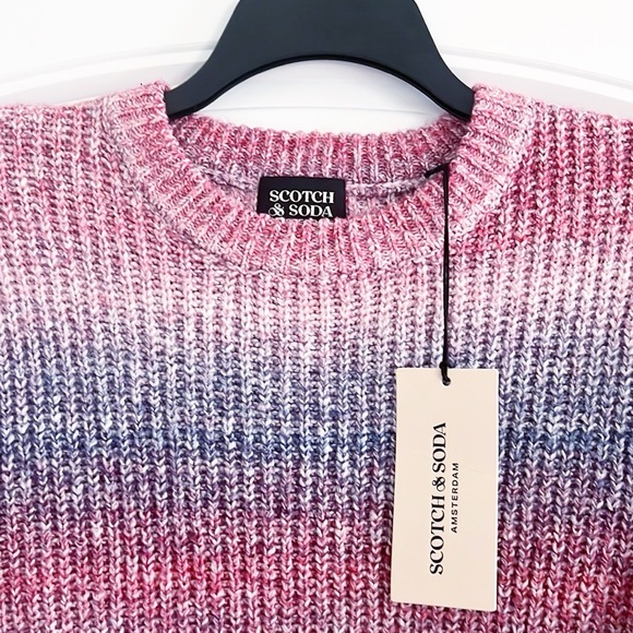 Scotch & Soda Gradient Cotton-Blend Crewneck Sweater in Blue Combo Size L NWT - Picture 10 of 16